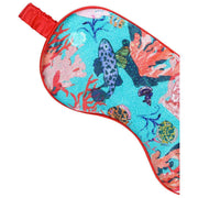 Jessica Russell Flint Underwater Coral Silk Eye Mask - Blue/Pink