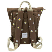 Kind Bag London Hackney Embroidered Medium Backpack - Cocoa Brown Daisy