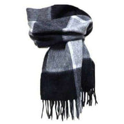 Knightsbridge Neckwear Large Checked Pure Wool Scarf - Black/Charcoal Grey