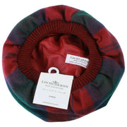 Locharron of Scotland Lindsay Modern Lambswool Tam - Dark Green/Burgundy