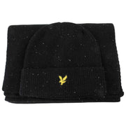 Lyle & Scott Donegal Scarf and Beanie Gift Set - Jet Black