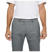 MAC Jeans Lennox Woolly Herringbone Trousers - Light Storm Grey