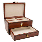 Orton West Leather Drawer Jewellery Box - Brown