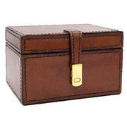 Orton West Leather Small Keepsake Box - Brown