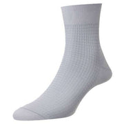 Pantherella St James Mini Basket Textured Cotton Fil D'Ecosse Ankle Socks - Sky Blue