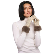 Powder Bettina Faux Suede Gloves - Cream