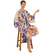 Powder China Blooms Kimono Gown - Blue