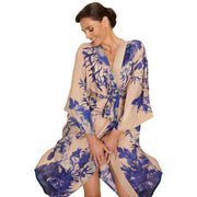 Powder China Blooms Kimono Gown - Blue