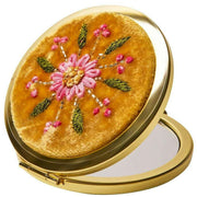 Powder Embroidered Flower Mirror - Mustard Yellow