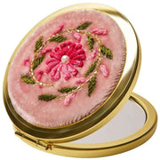 Powder Embroidered Petals Mirror - Pink