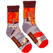 Powder Fox Scene Socks - Purple