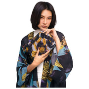 Powder Hellebore Quilted Velvet Wash Bag - Blue