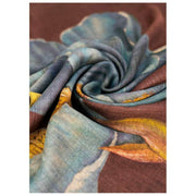 Powder Iris Wool Wrap Scarf - Blue