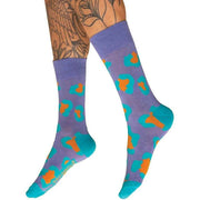 Powder Leopard Print Socks - Lavender Purple