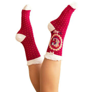 Powder Letter C Ankle Socks - Berry Red