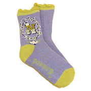 Powder Letter N Ankle Socks - Lilac