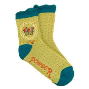 Powder Letter W Ankle Socks - Yellow