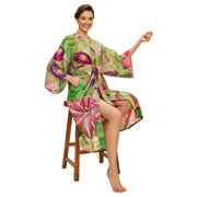 Powder Oversized Botanicals Kimono Gown - Slate Green