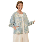 Powder Toile Puff Sleeve Jacket - Denim Blue