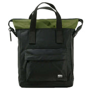 Roka Bantry B Small Creative Waste Two Tone Recycled Nylon Backpack - Black/Avocado Green