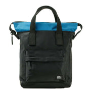 Roka Bantry B Small Creative Waste Two Tone Recycled Nylon Backpack - Black/Sea Port Blue