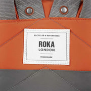 Roka Bantry B Small Creative Waste Two Tone Recycled Nylon Backpack - Graphite Grey/Burnt Orange