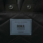 Roka Canfield B Medium All Black Recycled Nylon Backpack - Black/Airforce Grey