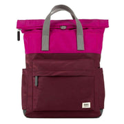 Roka Canfield B Medium Creative Waste Two Tone Recycled Nylon Backpack - Plum Purple/Candy Pink