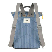 Roka Canfield B Medium Hickory Stripe Recycled Canvas Backpack - Blue/White