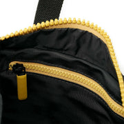 Roka Canfield B Small All Black Recycled Nylon Backpack - Black/Corn Yellow