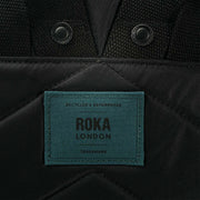 Roka Canfield B Small All Black Recycled Nylon Backpack - Black/Teal