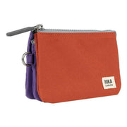 Roka Carnaby Small Creative Waste Two Tone Recycled Canvas Wallet - Imperial Purple/Orange Rooibos