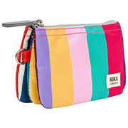 Roka Carnaby Small Recycled Canvas Wallet - Wide Stripe Multi-colour