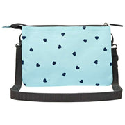 Roka Carnaby XL Recycled Canvas Crossbody Bag - Blue/Blue Hearts