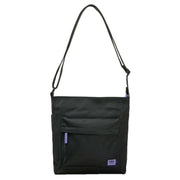 Roka Kennington B Medium All Black Recycled Nylon Crossbody Bag - Black/Simple Purple