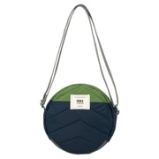 Roka Paddington B Creative Waste Two Tone Recycled Nylon Crossbody Bag - Midnight Blue/Avocado Green