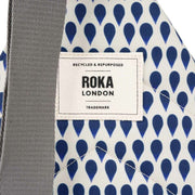 Roka Willesden B Large Denim Rain Recycled Canvas Scooter Bag - Blue/White