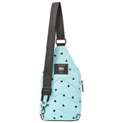 Roka Willesden B Large Recycled Canvas Crossbody Bag - Blue/Blue Hearts