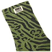 Roka Wimbledon Crew Socks - Mixed Animal Artichoke Green