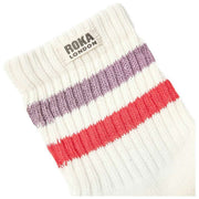 Roka Windsor Stripe Crew Socks - Flint/Red