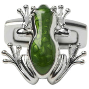 Simon Carter Tree Frog Cufflinks - Green/Silver