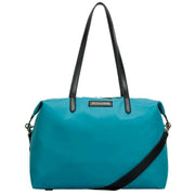 Smith and Canova Large Nylon Zip Top Tote Bag - Teal Blue