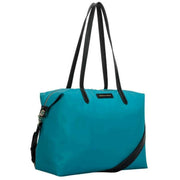 Smith and Canova Large Nylon Zip Top Tote Bag - Teal Blue