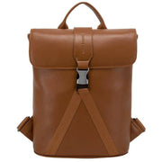 Smith and Canova Smooth Leather Buckle Backpack - Tan