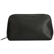 Smith and Canova Soft Grain Leather Zip Top Cosmetic Bag - Black