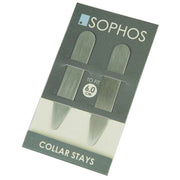 Sophos 6cm Small Brushed Collar Stays - Silver