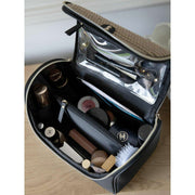 Stackers Large Cosmetic Case - Black Raffia