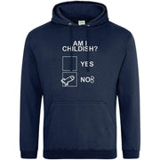 Teemarkable! Am I Childish Hoodie Navy Blue / Small - 96-101cm | 38-40"(Chest)