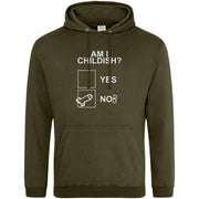 Teemarkable! Am I Childish Hoodie Olive Green / Small - 96-101cm | 38-40"(Chest)