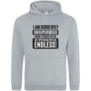 Teemarkable! I am Currently Unsupervised Hoodie Light Grey / Small - 96-101cm | 38-40"(Chest)